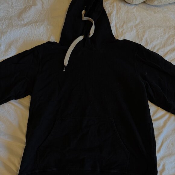 Buck Mason Brushed Loopback Hooded Sweatshirt in Black XL - Picture 1 of 6